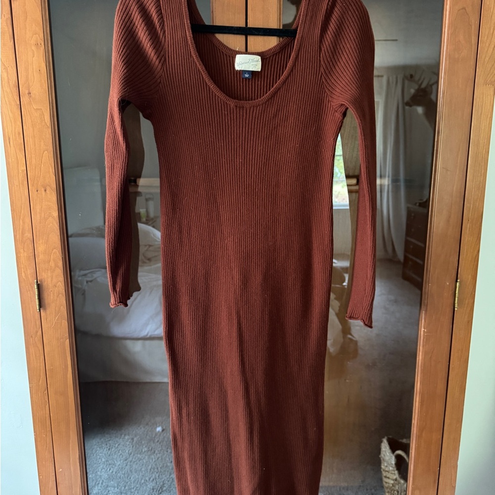 Universal Thread | Ribbed Knit Midi Length Dress | Size L